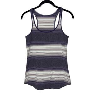 Lululemon Refresh Racer Tank Osaka Stripe Heathered Black Grape Women's 8 Y2K